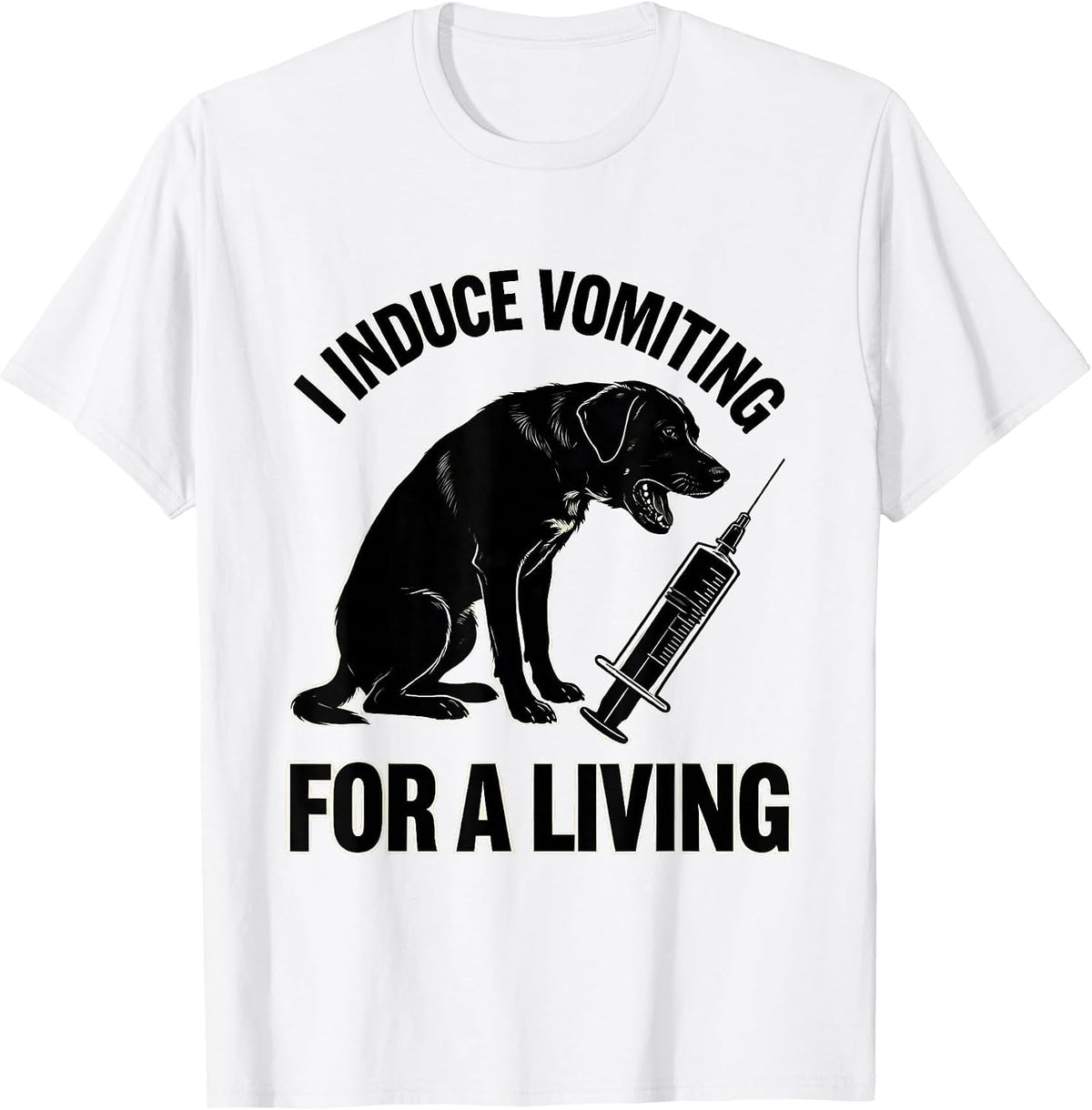Men's I Induce Vomiting For A Living Funny Veterinarian Vet Tech T-Shirt - White