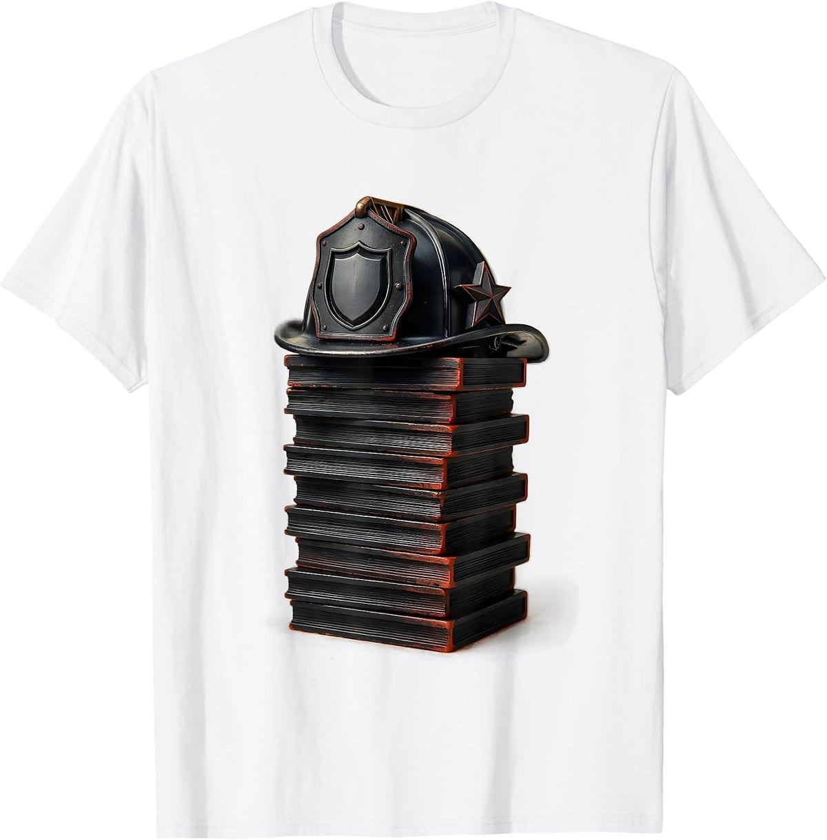 Men's Locked Block Fire Truck Firefighter Birthday Boy T-Shirt - White