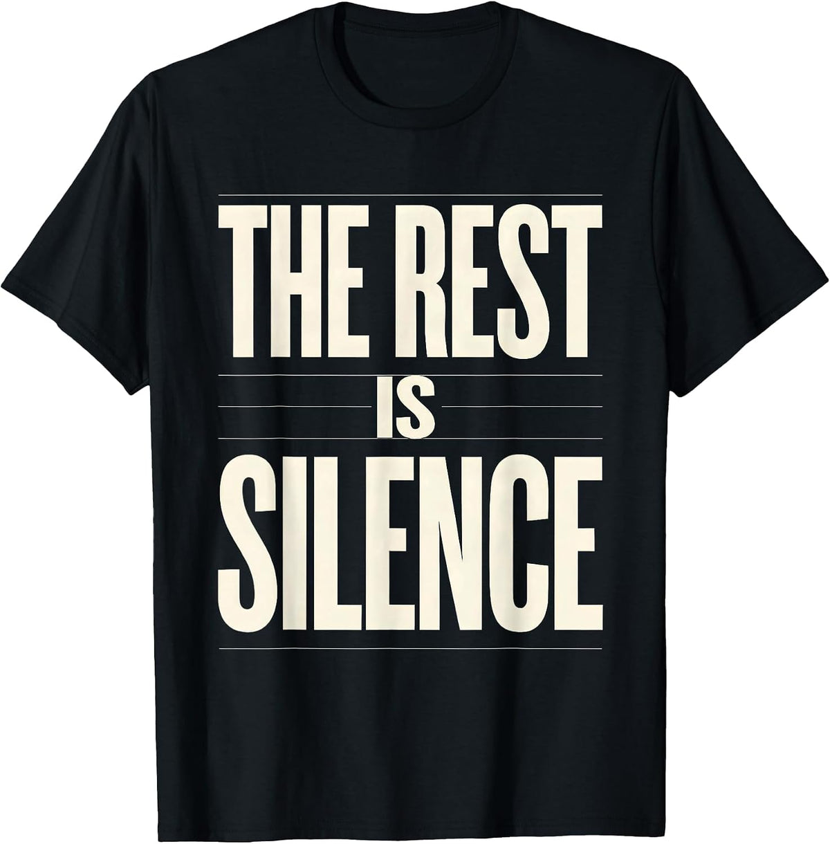 Men's The Rest Is Silence Classic Shakespeare Literary Quote Wit T-Shirt - Black