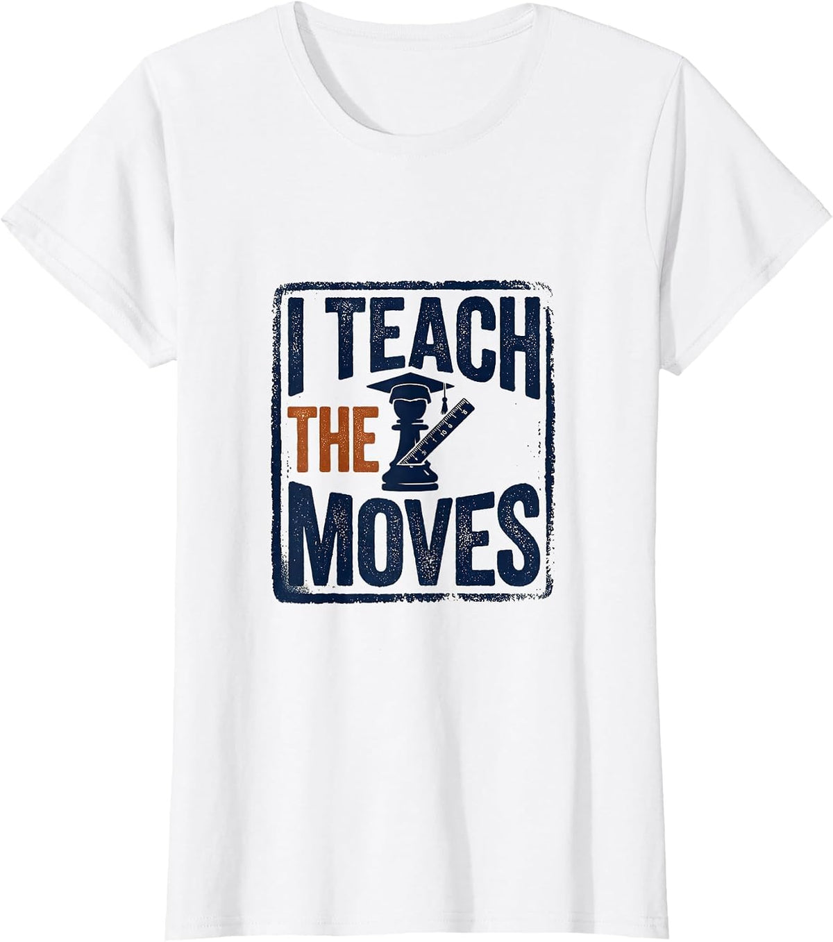 I Teach The Moves Funny Game Night Host Vintage Rubber Stamp T-Shirt - White