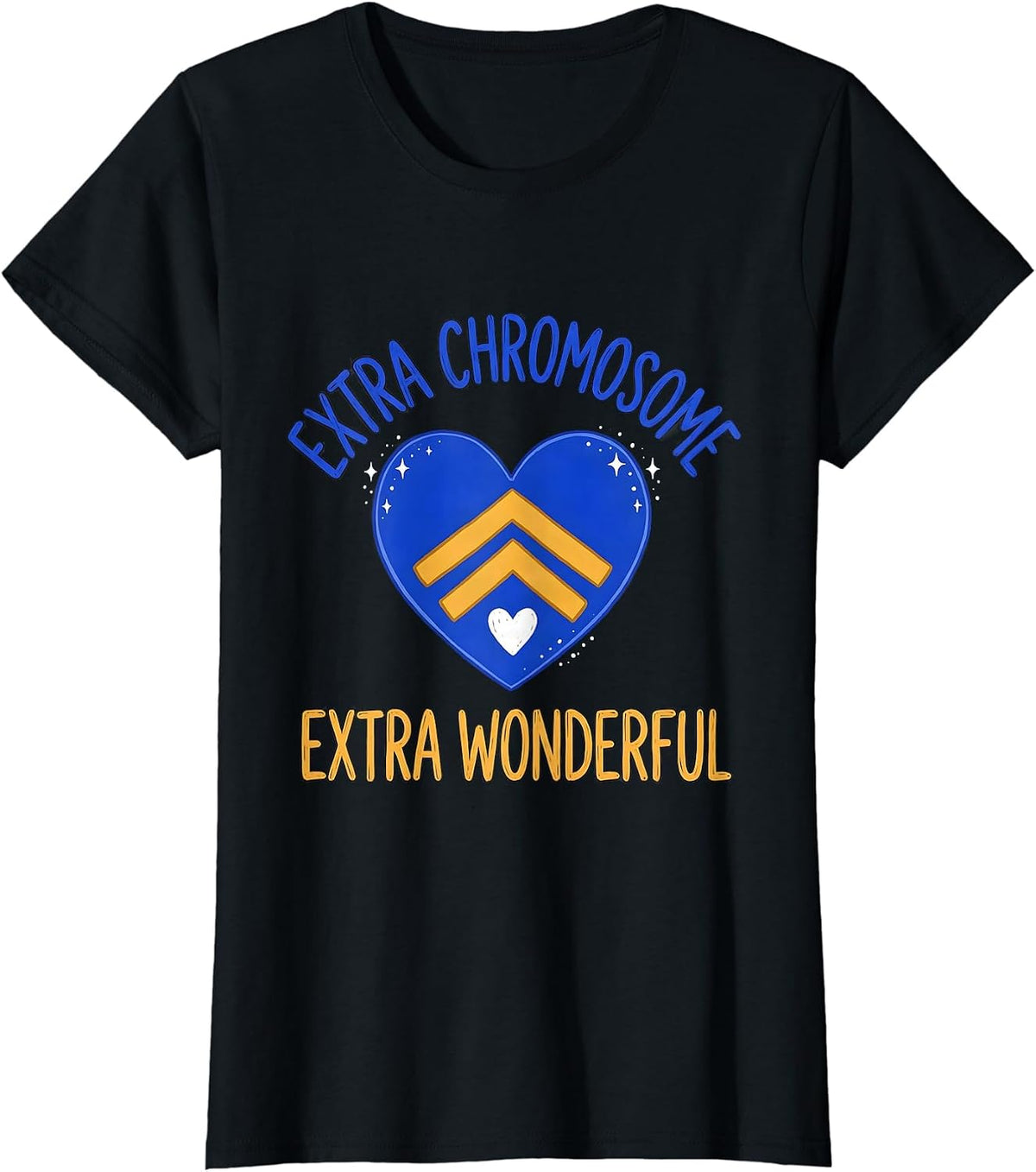 Extra Chromosome Extra Wonderful Down Syndrome Awareness T-Shirt - Black