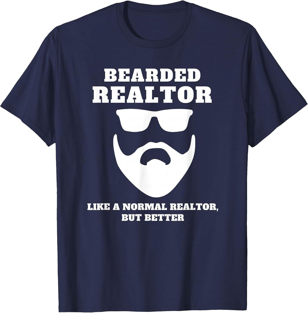 Bearded Realtor Definition Funny Male Real Estate Agent T-Shirt - Navy Blue