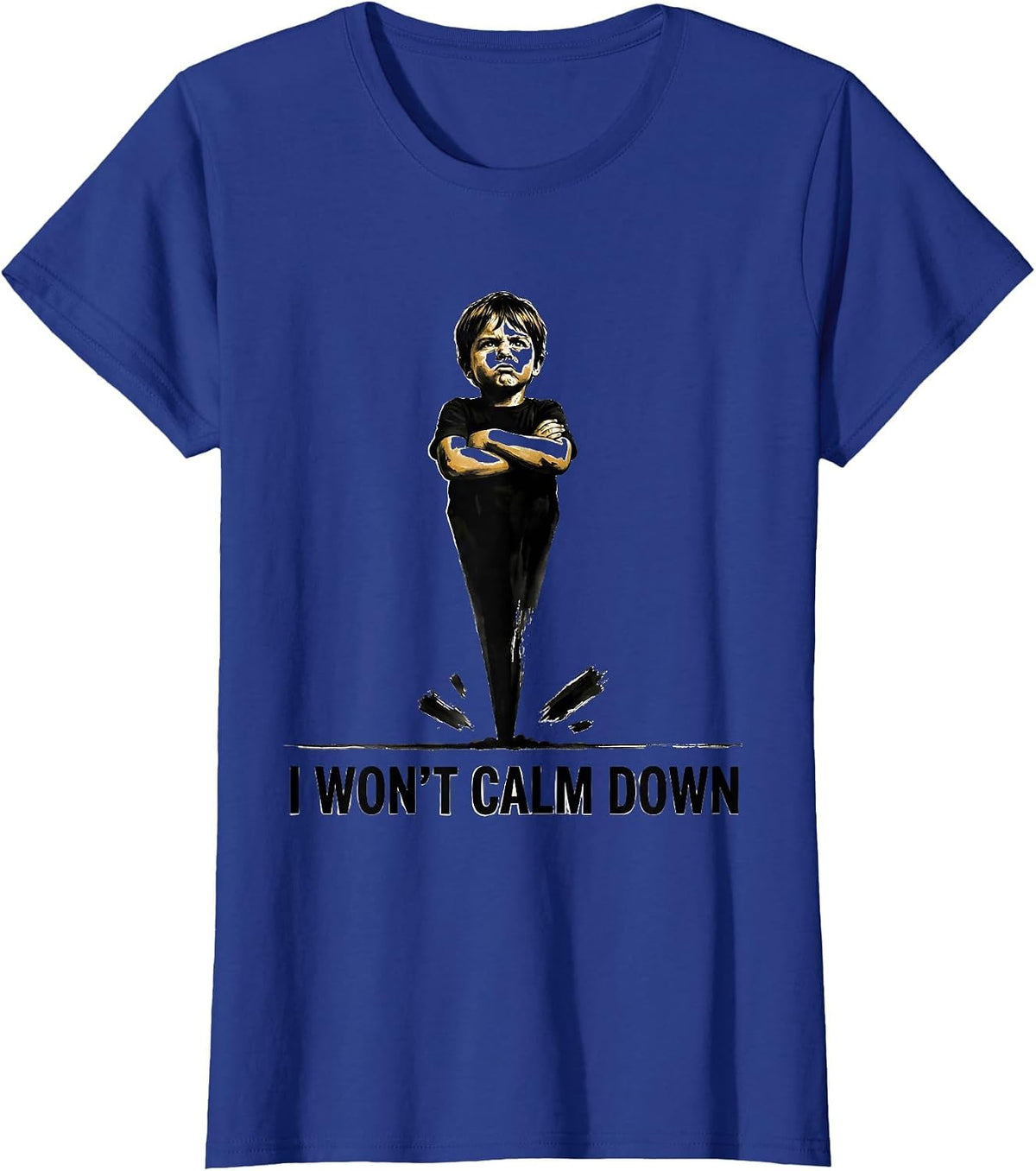 Women's I Won't Calm Down Funny Tornado Storm Chaser Meteorology T-Shirt - Royal Blue