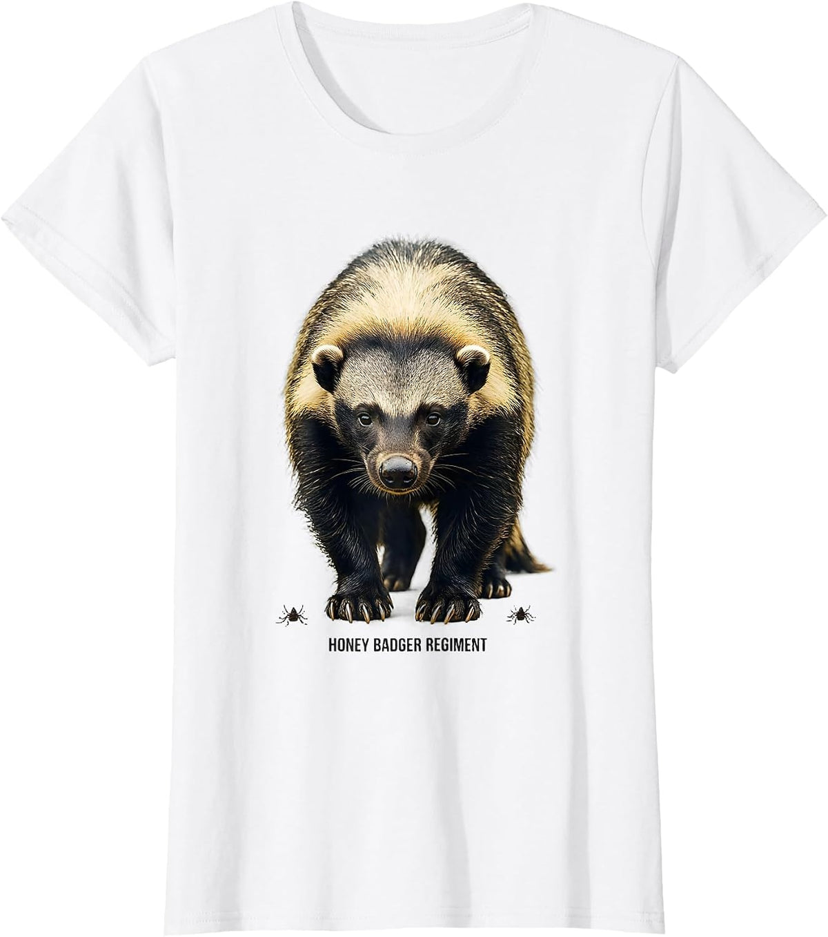 Honey Badger Regiment Funny Animal Lover Wildlife Humor T-Shirt - White