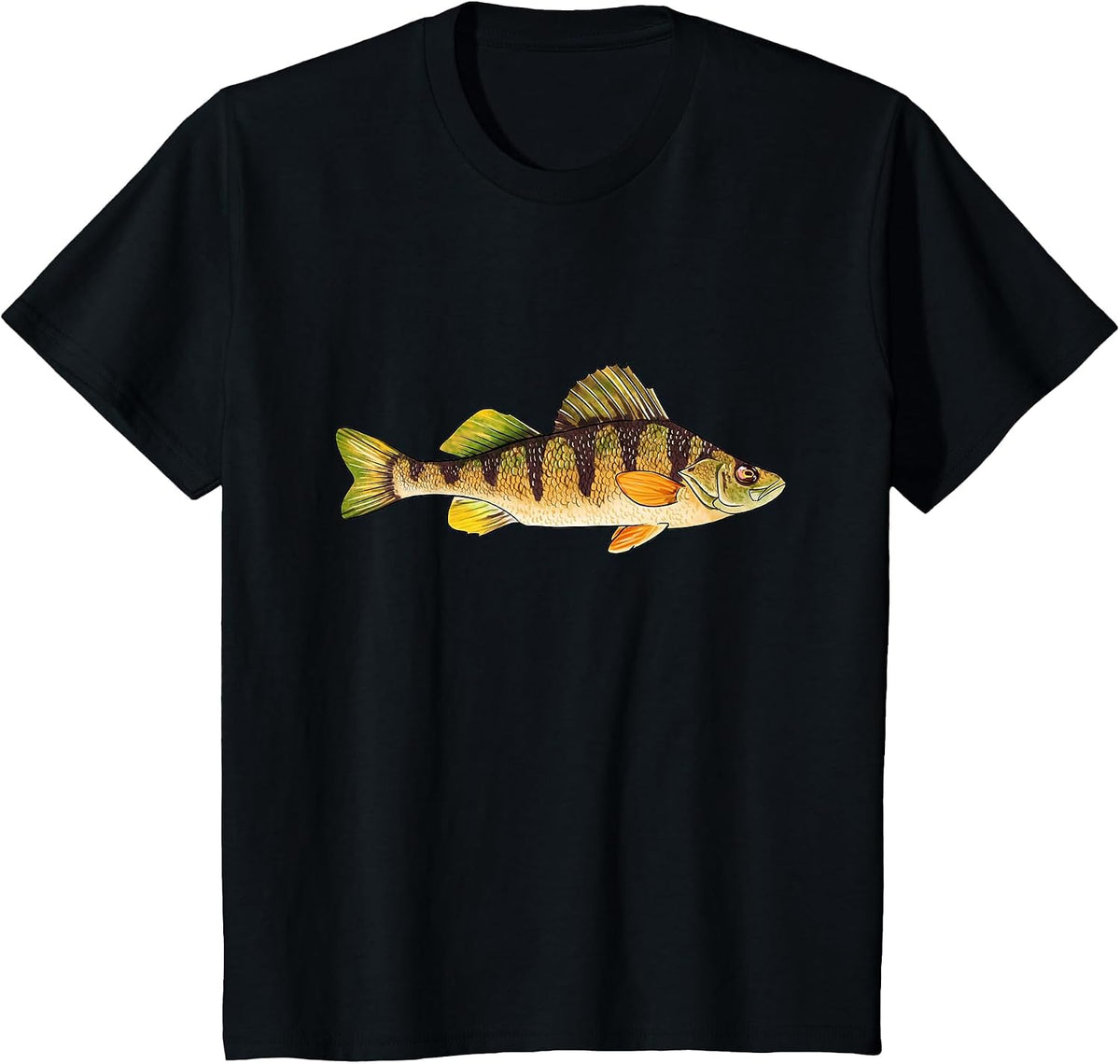 Funny Yellow Bass Fishing Freshwater Fish Fisherman T-Shirt - Black
