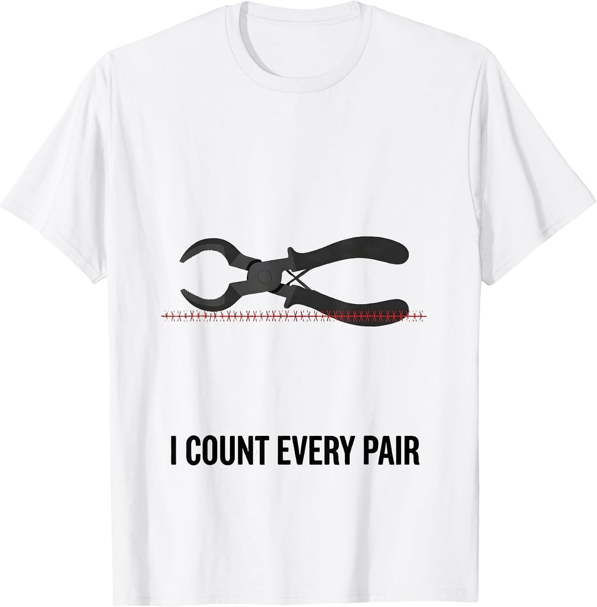 Men's I Count Every Pair Minimalist Surgical Tech Scrub Tech Gift T-Shirt - White