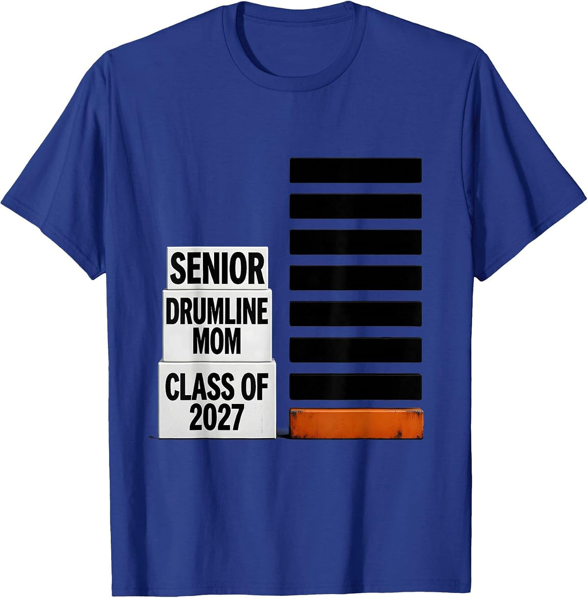 Senior Drumline Mom Class Of 2027 Marching Band Senior Night T-Shirt - Royal Blue