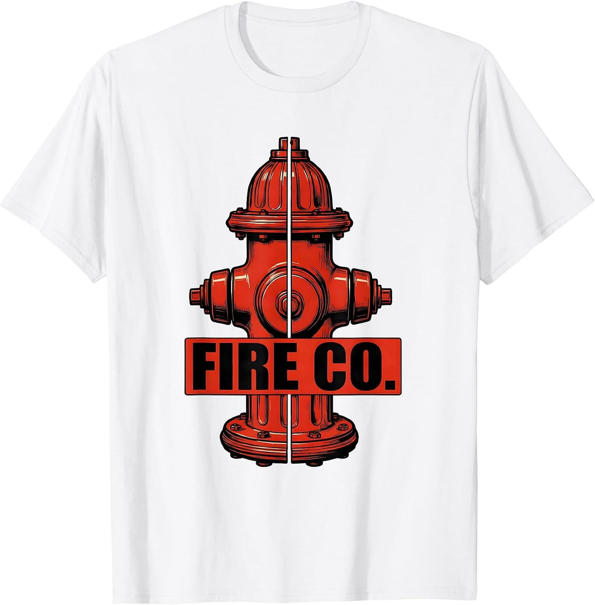 Men's FIRE CO. Exploded Fire Hydrant Firefighter Department Pride T-Shirt - White