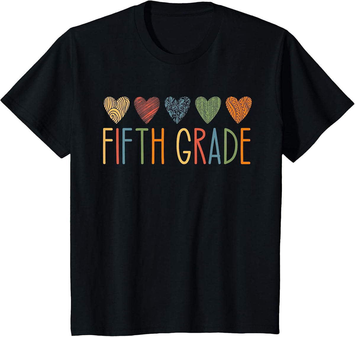 Fifth Grade Teacher Life 5th Grade Back to School Heart Love T-Shirt - Black