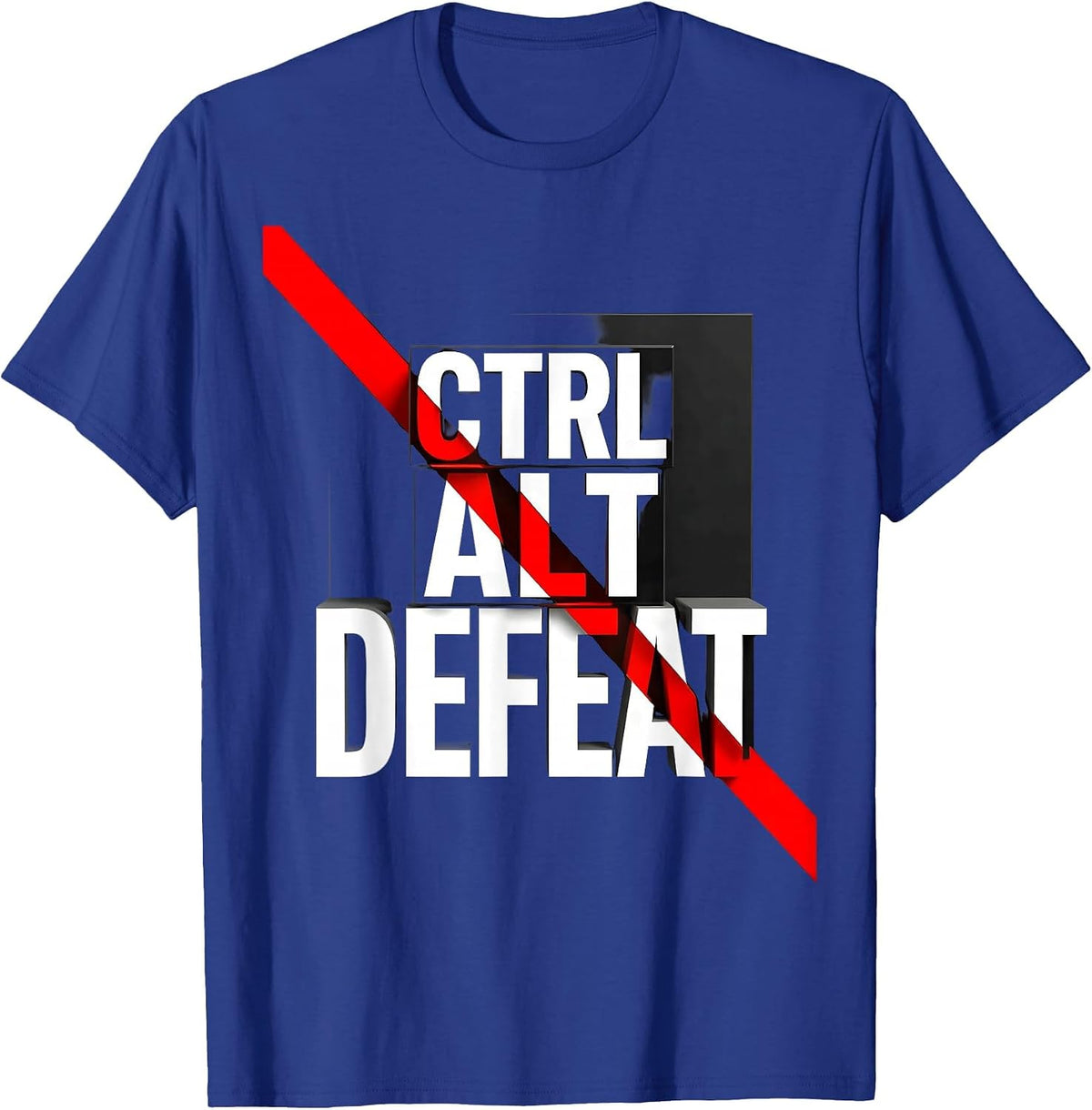 Men's Ctrl Alt Defeat Funny Tech Humor Design T-Shirt - Royal Blue
