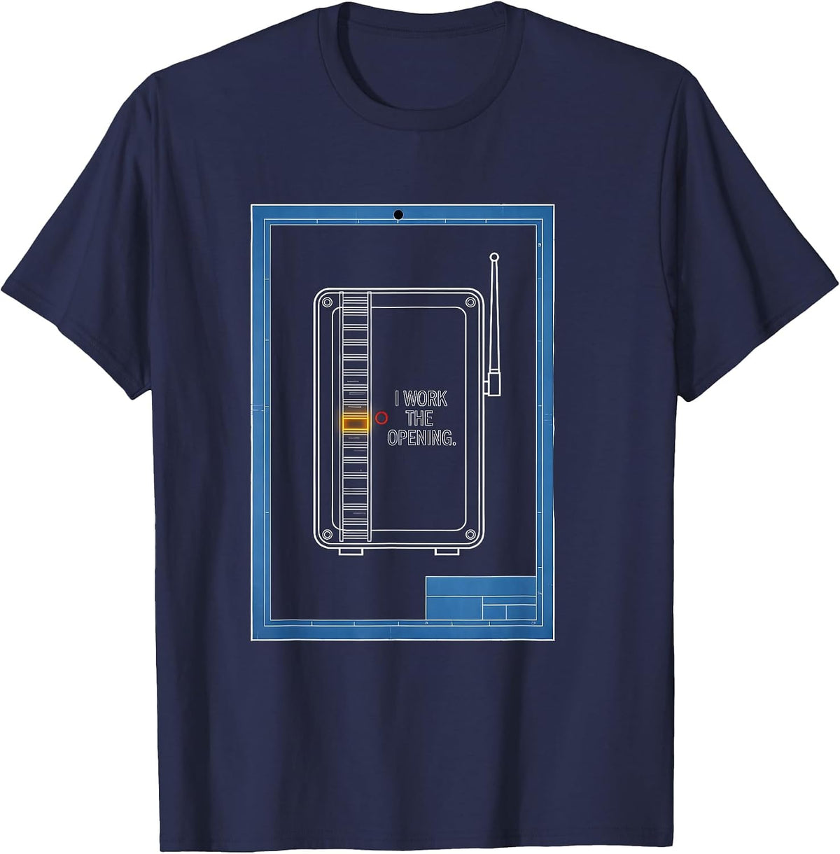 Men's I Work The Opening Funny Ham Radio Operator Hobby Humor T-Shirt - Navy Blue