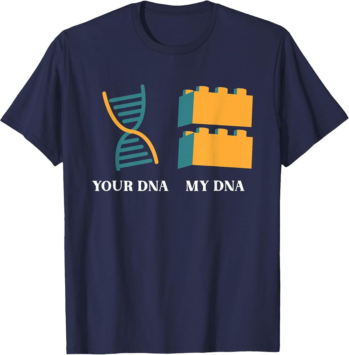 Big Building Blocks DNA Master Builder Children Kids Toy T-Shirt - Navy Blue