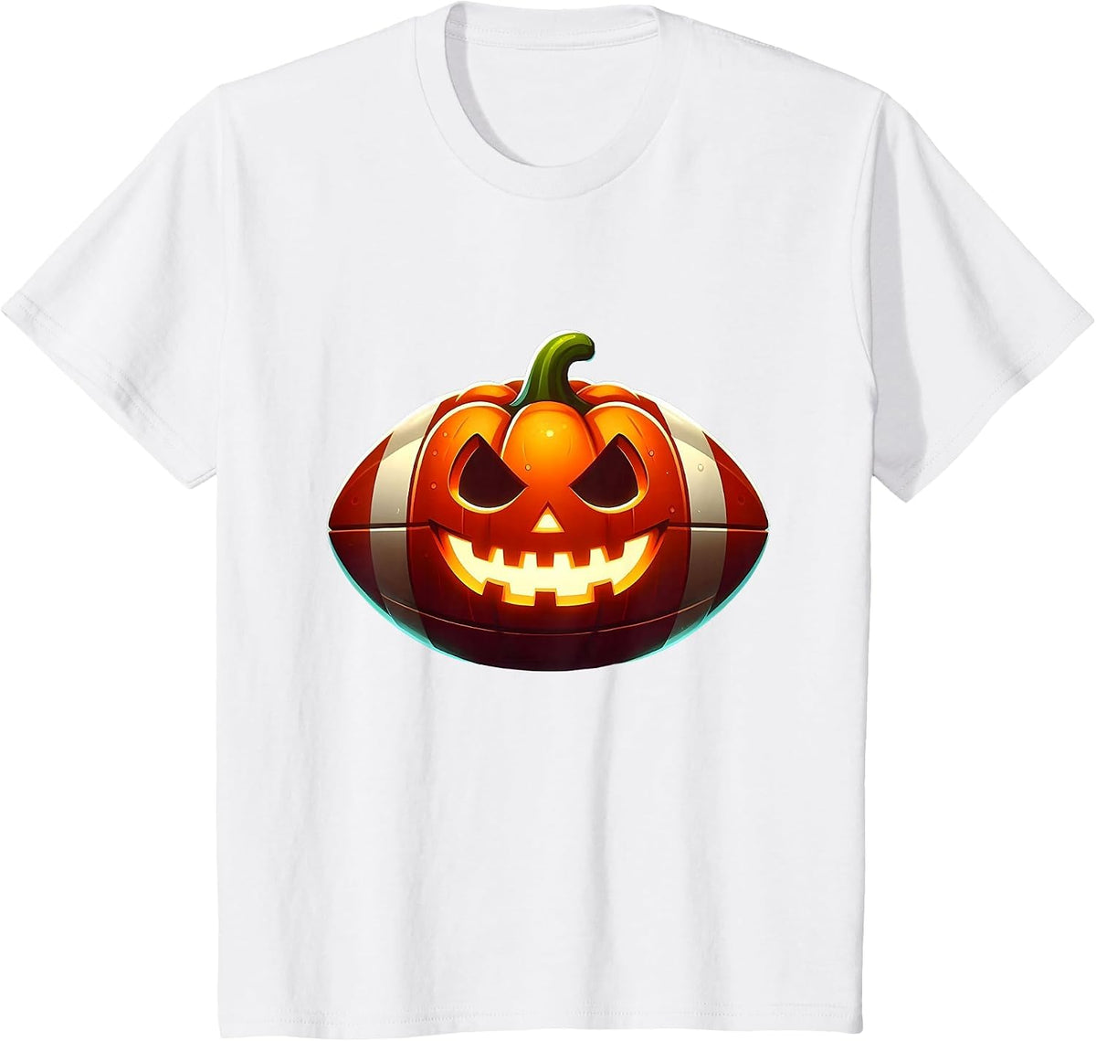 Football Halloween Pumpkin Scary Football Player Costume T-Shirt - White