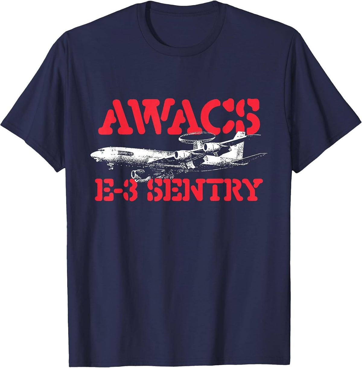 AWACS E-3 Sentry - US Military Pilot Cargo Plane T-Shirt - Navy Blue