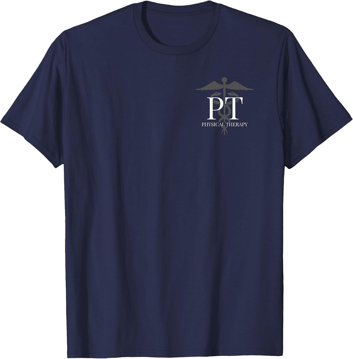 Physical Therapy - PT - Front/Back - Physical Therapist T-Shirt - Navy Blue