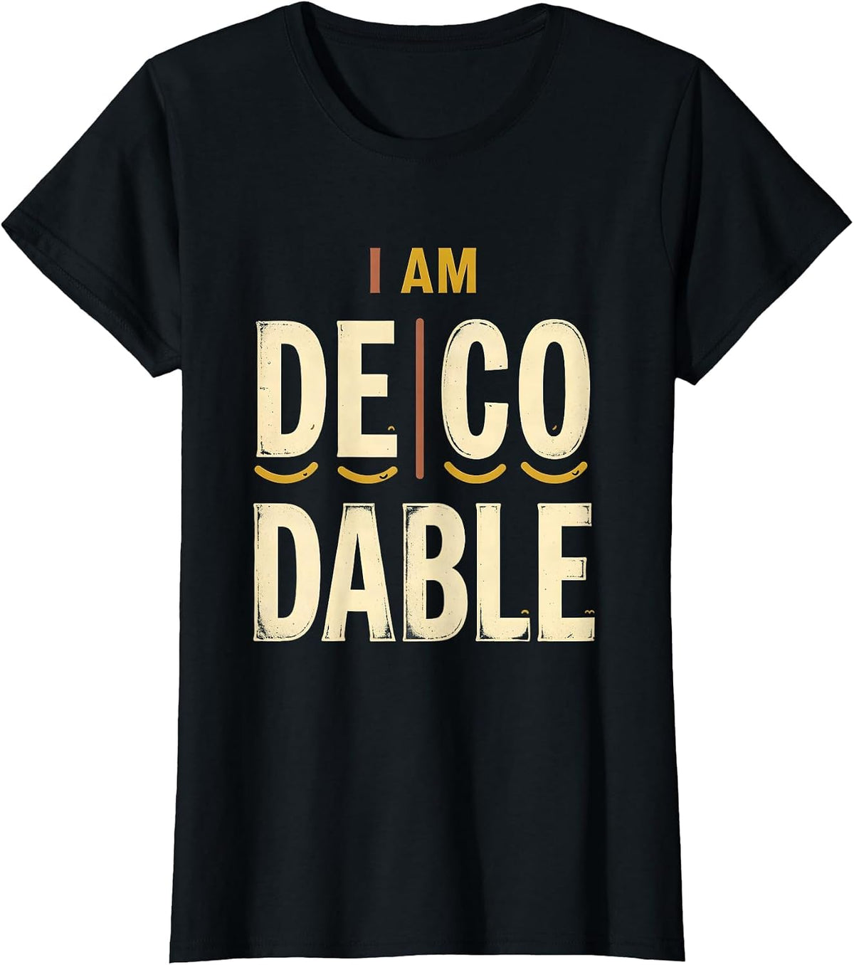 I Am Decodable Vintage Structured Literacy Reading Teacher T-Shirt - Black