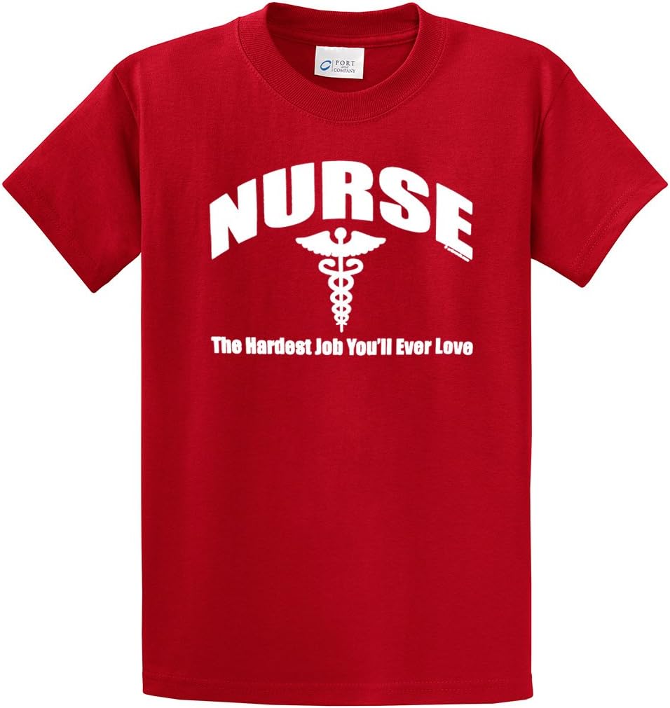 Trenz Shirt Company Nurse T-Shirt Nursing The Hardest Job You Will Ever Love RN LPN CNA Hospital Tee Mens Graphic T-Shirt -