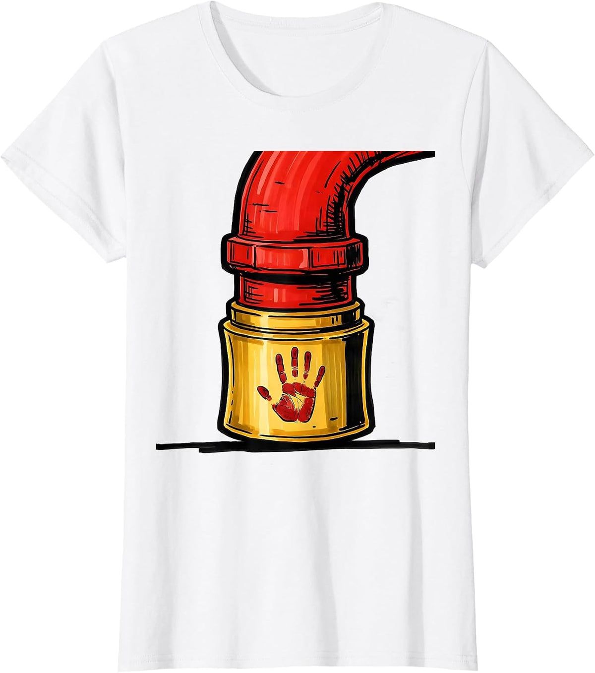 Women's Fire Hose Nozzle Firefighter Fire Department Pride T-Shirt - White