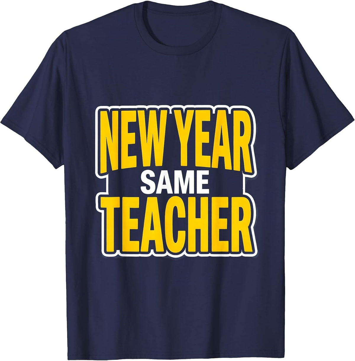 Bruh We Back New Year Same Teacher Design T-Shirt - Navy Blue