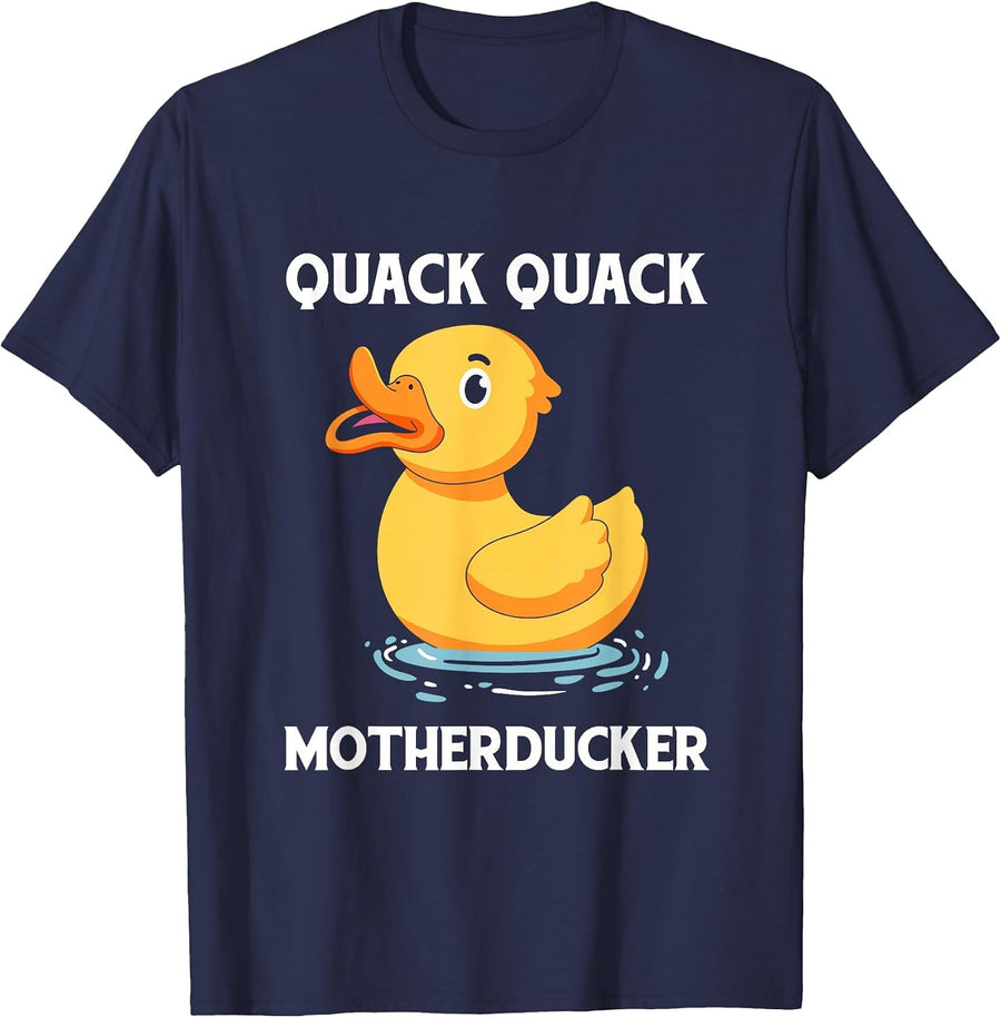 Duck Lover Youth Quack Ducky Duckie Rubber Ducks Meme T-Shirt - Navy Blue