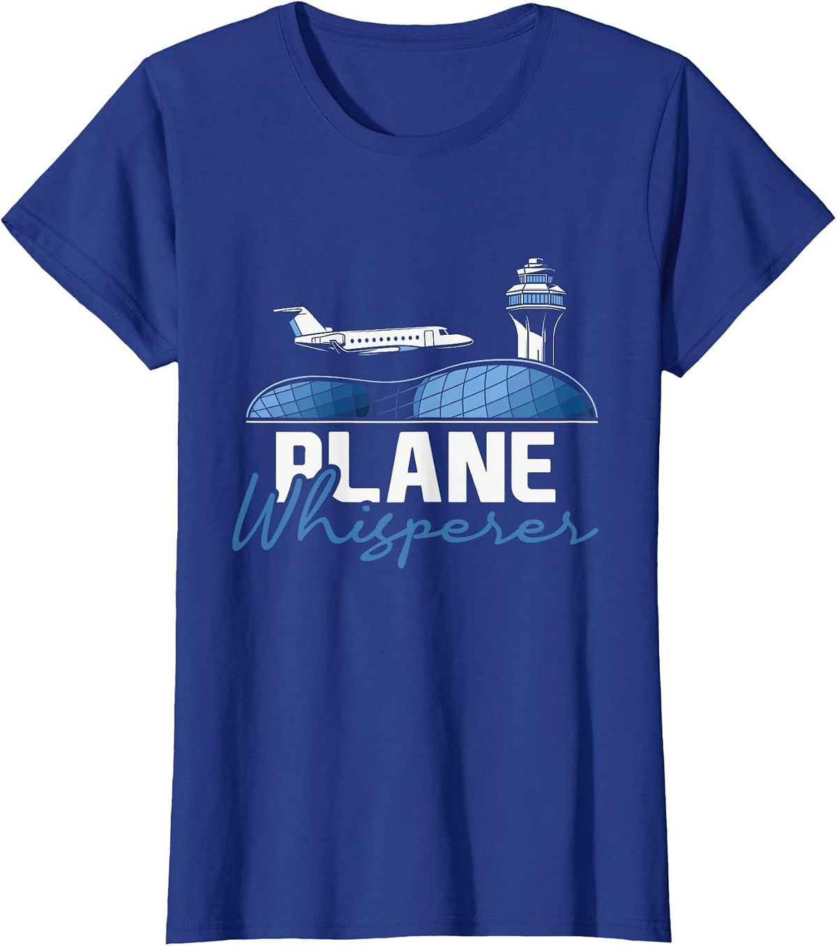 Plane Whisperer - Air Traffic Controller ATC Airfield T-Shirt - Royal Blue
