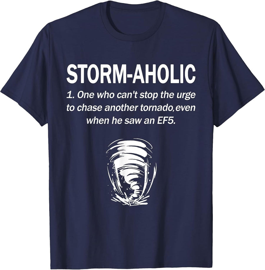Tornado Chasing Storm Chaser T-Shirt - Navy Blue