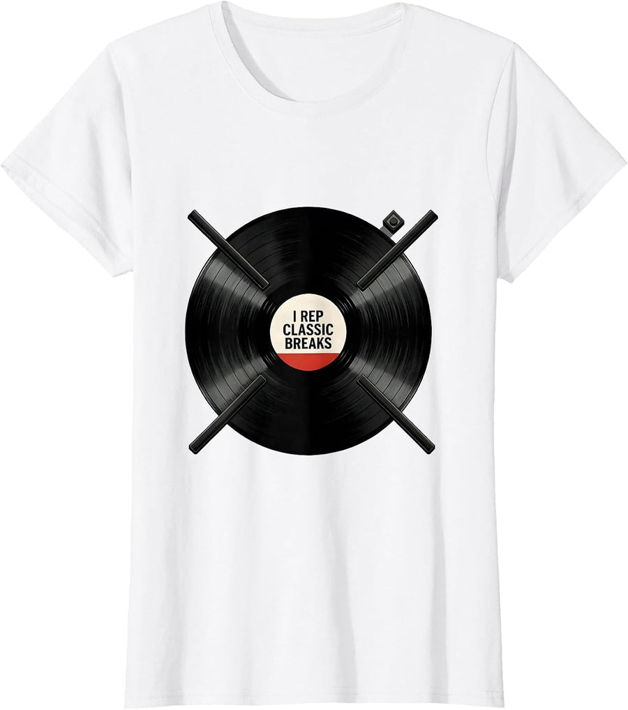 Women's I Rep Classic Breaks Vintage Hip Hop Rap Nostalgia T-Shirt - White