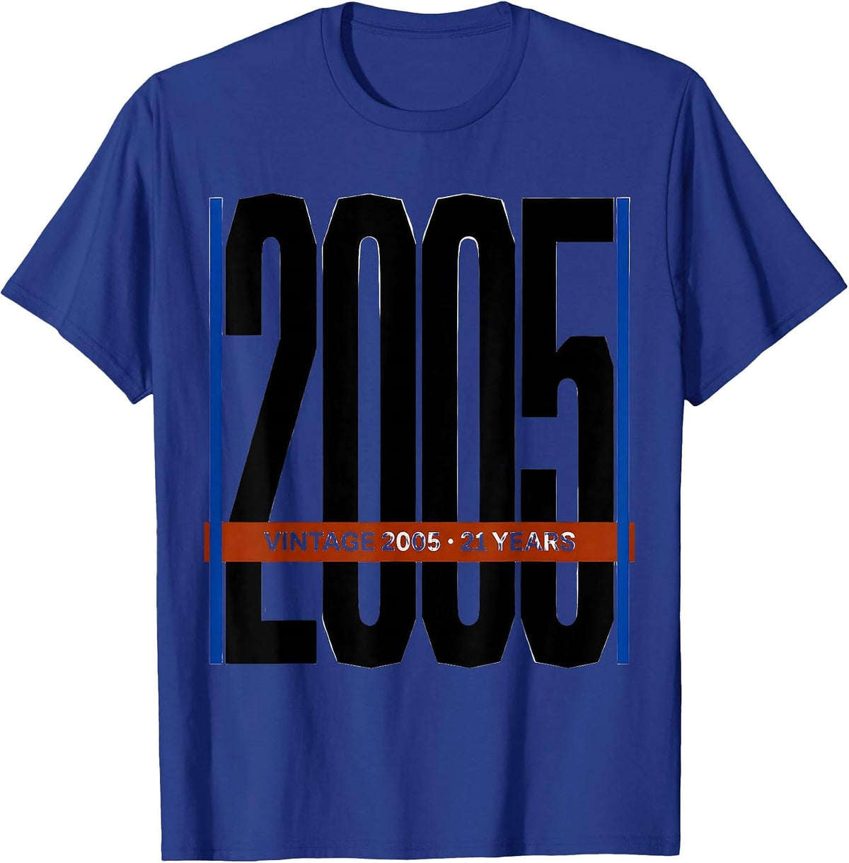 Men's Vintage 2005 · 21 Years Milestone Birthday Gift T-Shirt - Royal Blue