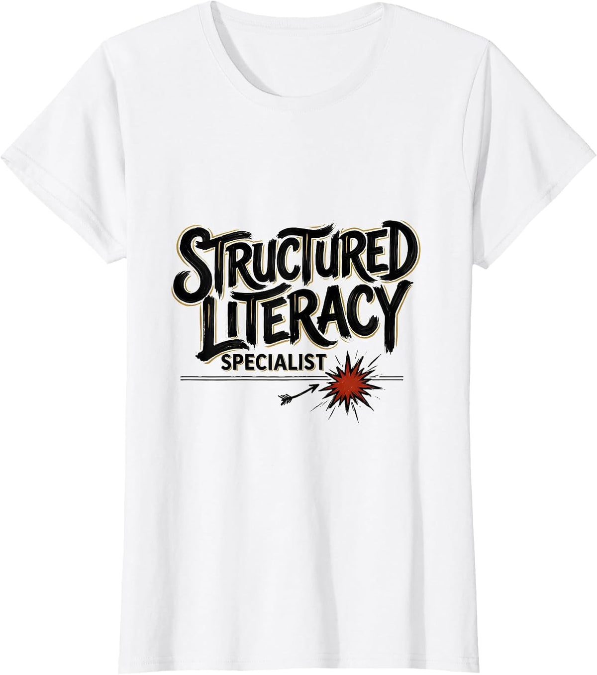 Structured Literacy Specialist Funny Reading Teacher T-Shirt - White