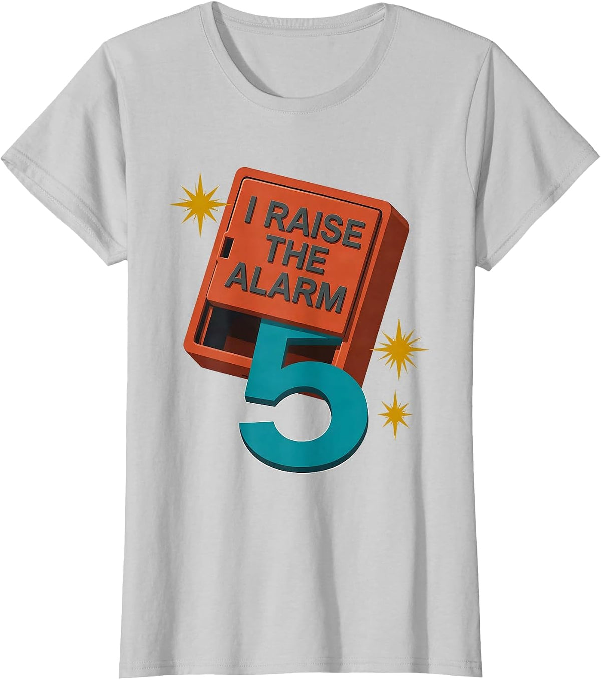 I Raise The Alarm — 5 Playful Firefighter Toddler Fire Truck T-Shirt - Silver Grey