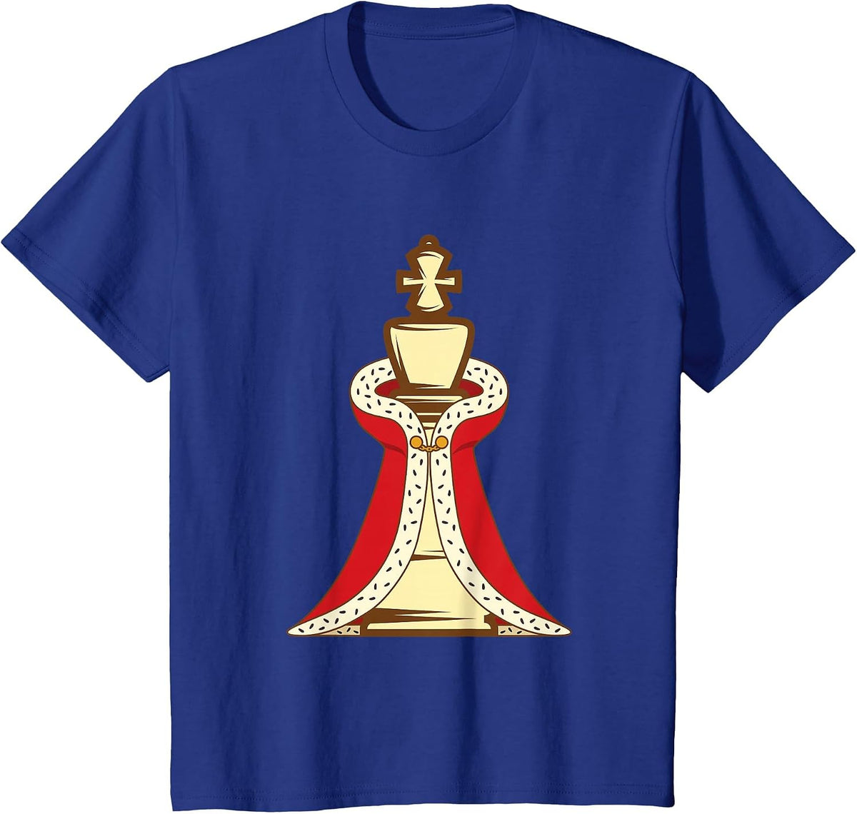 Chess Piece King with Cape T-Shirt - Royal Blue
