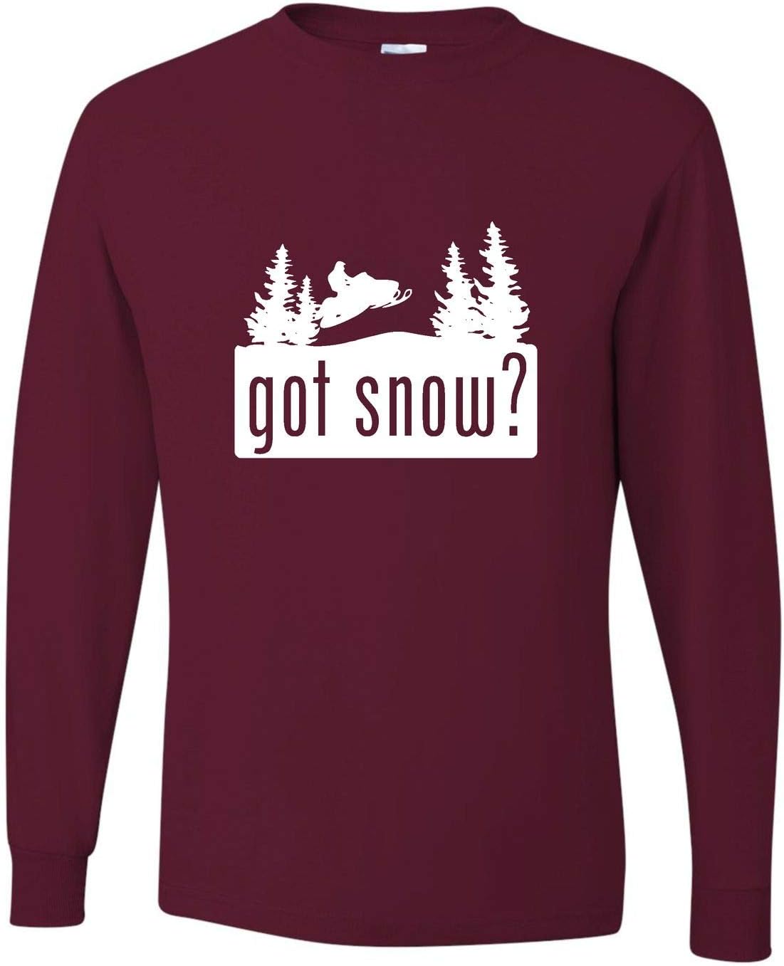 Go All Out Adult Got Snow Funny Snowmobile Lover Long Sleeve T-Shirt - Maroon