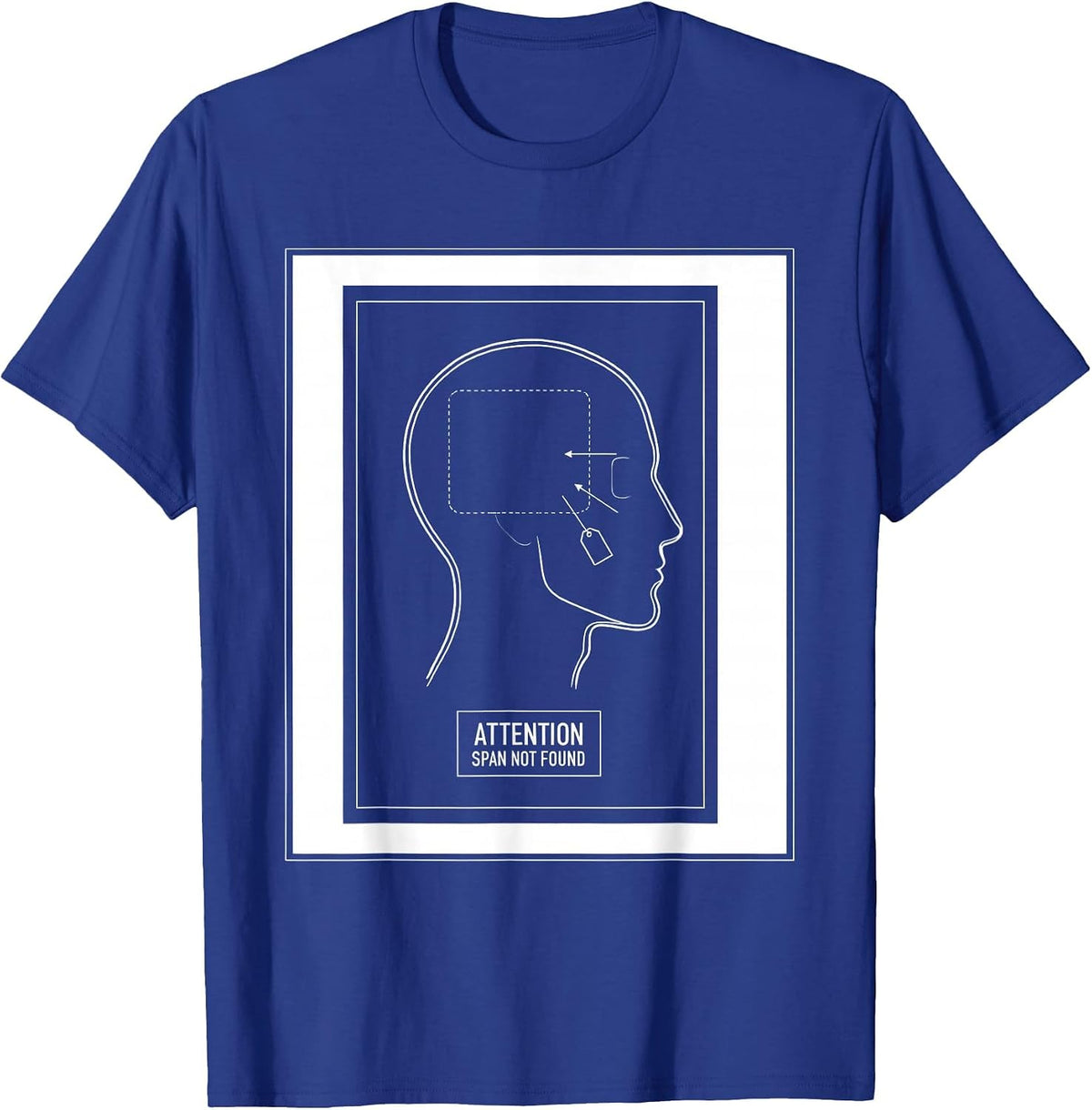 Men's Attention Span Not Found Funny Internet Brainrot Meme Gen Z T-Shirt - Royal Blue