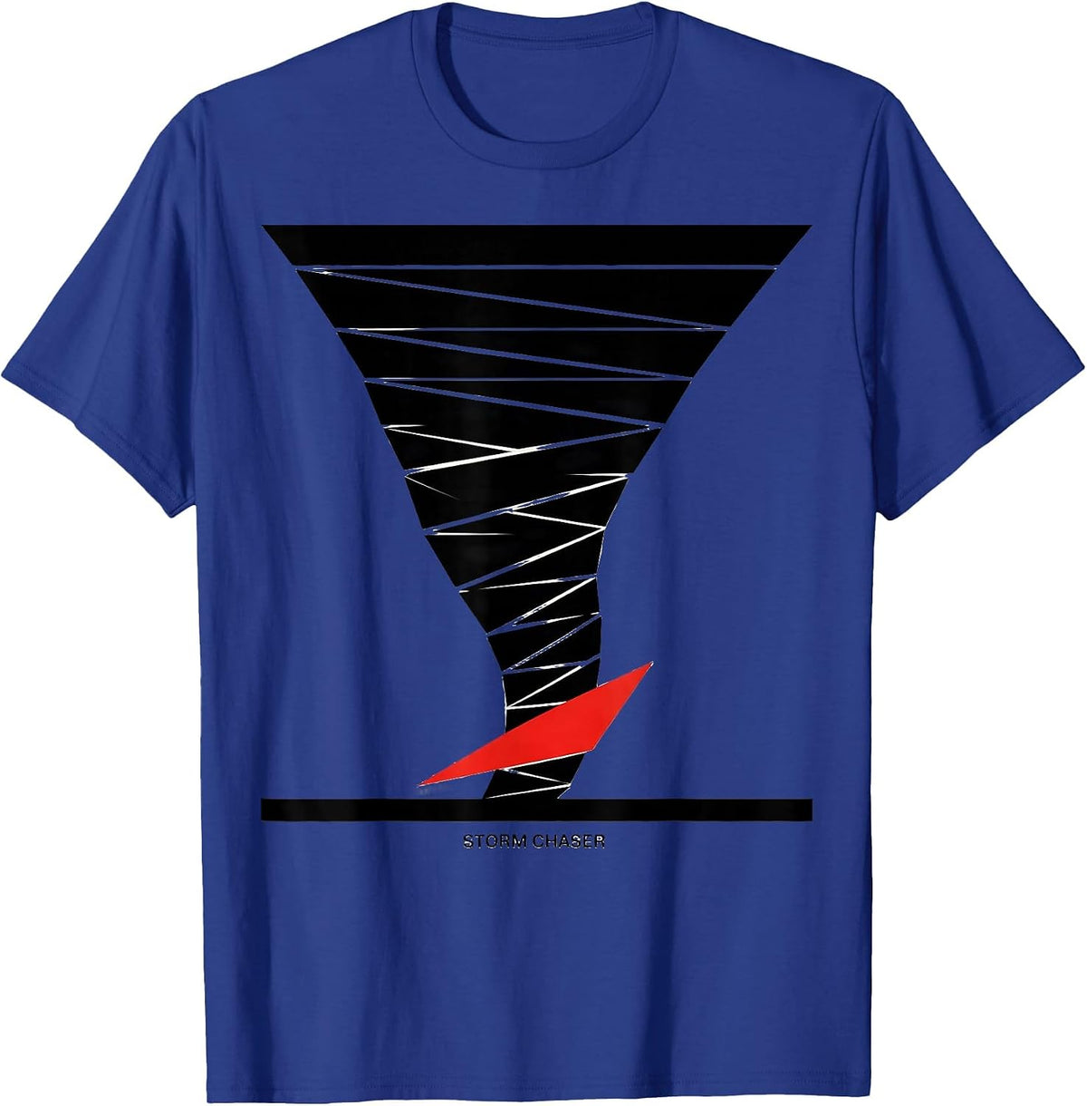 Men's Storm Chaser Geometric Tornado Weather Enthusiast T-Shirt - Royal Blue