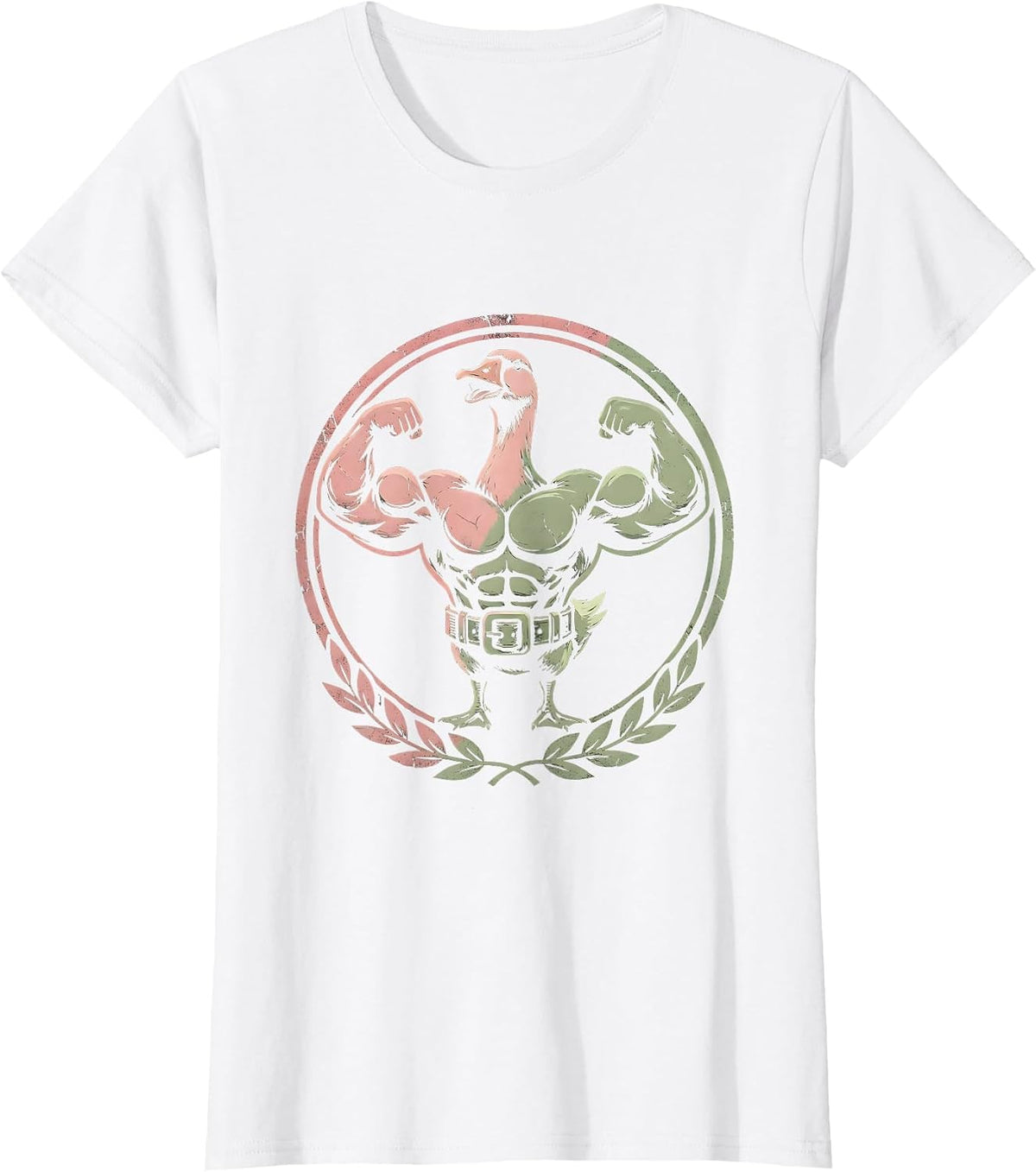 Silly Goose Weightlifting Flexing Muscles Funny T-Shirt - White