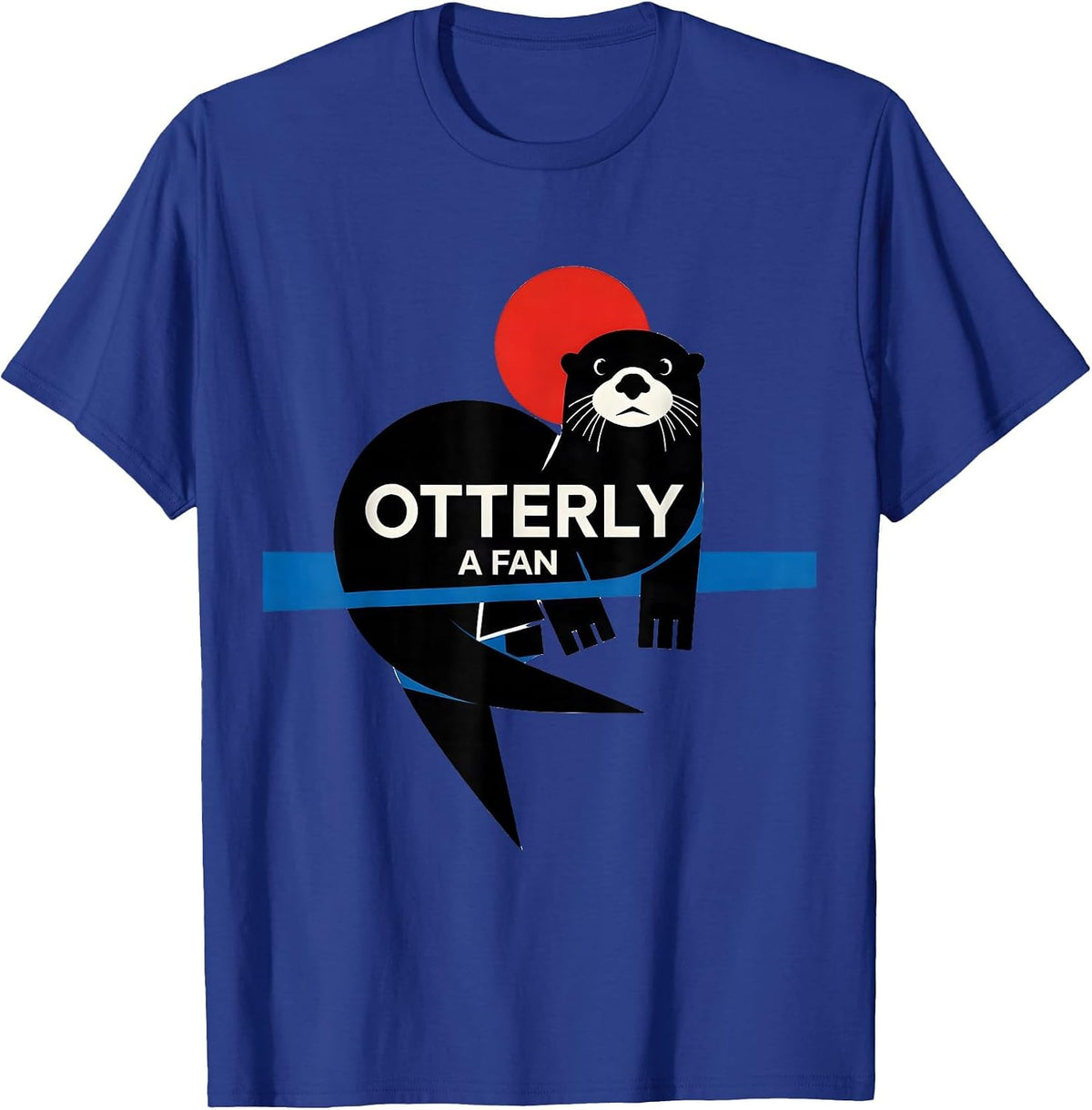 Otterly A Fan Bauhaus Modernist Otter Lover Pun Humor T-Shirt - Royal Blue