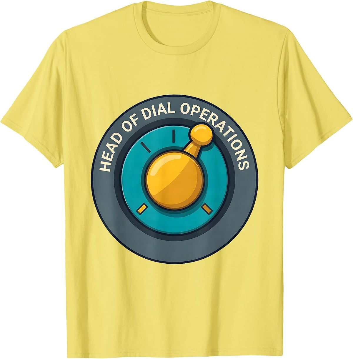 Men's Head Of Dial Operations Funny Ham Radio Operator Humor T-Shirt - Lemon Yellow