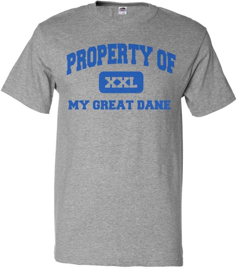 ShirtScope Property of My Great Dane T Shirt Funny Tee - Heather Grey