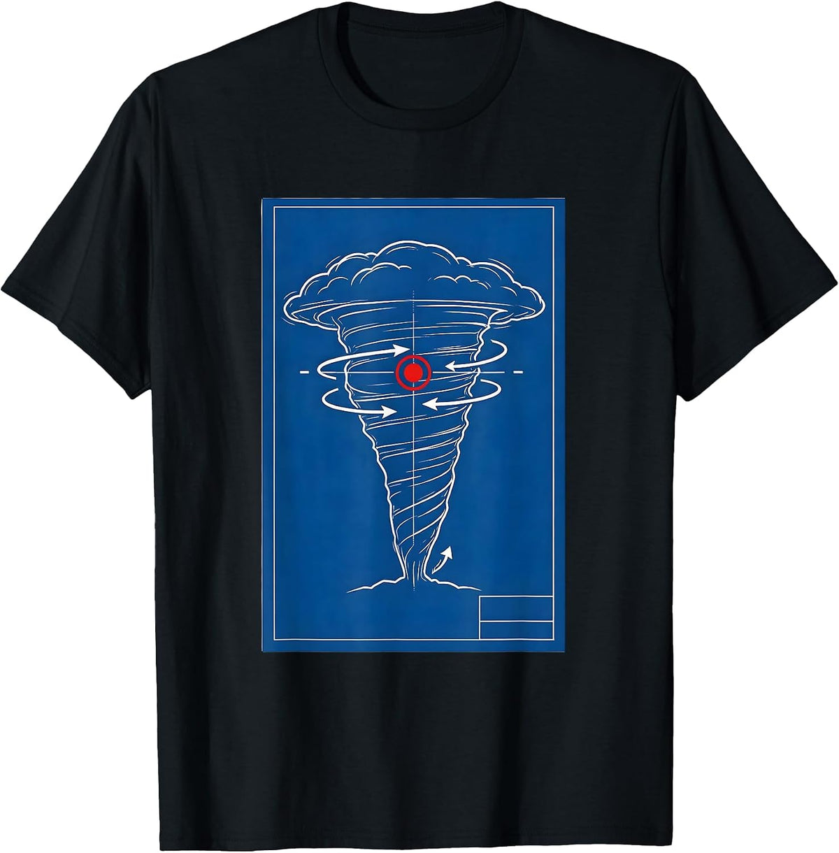 Men's Storm Chaser Tornado Schematic Meteorology Enthusiast T-Shirt - Black