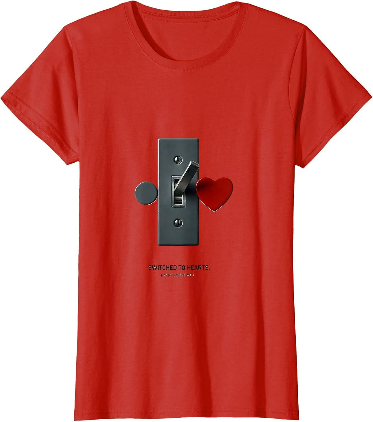 Women's Switched To Hearts Happy Valentine's Optometrist Eye-Care T-Shirt - Red