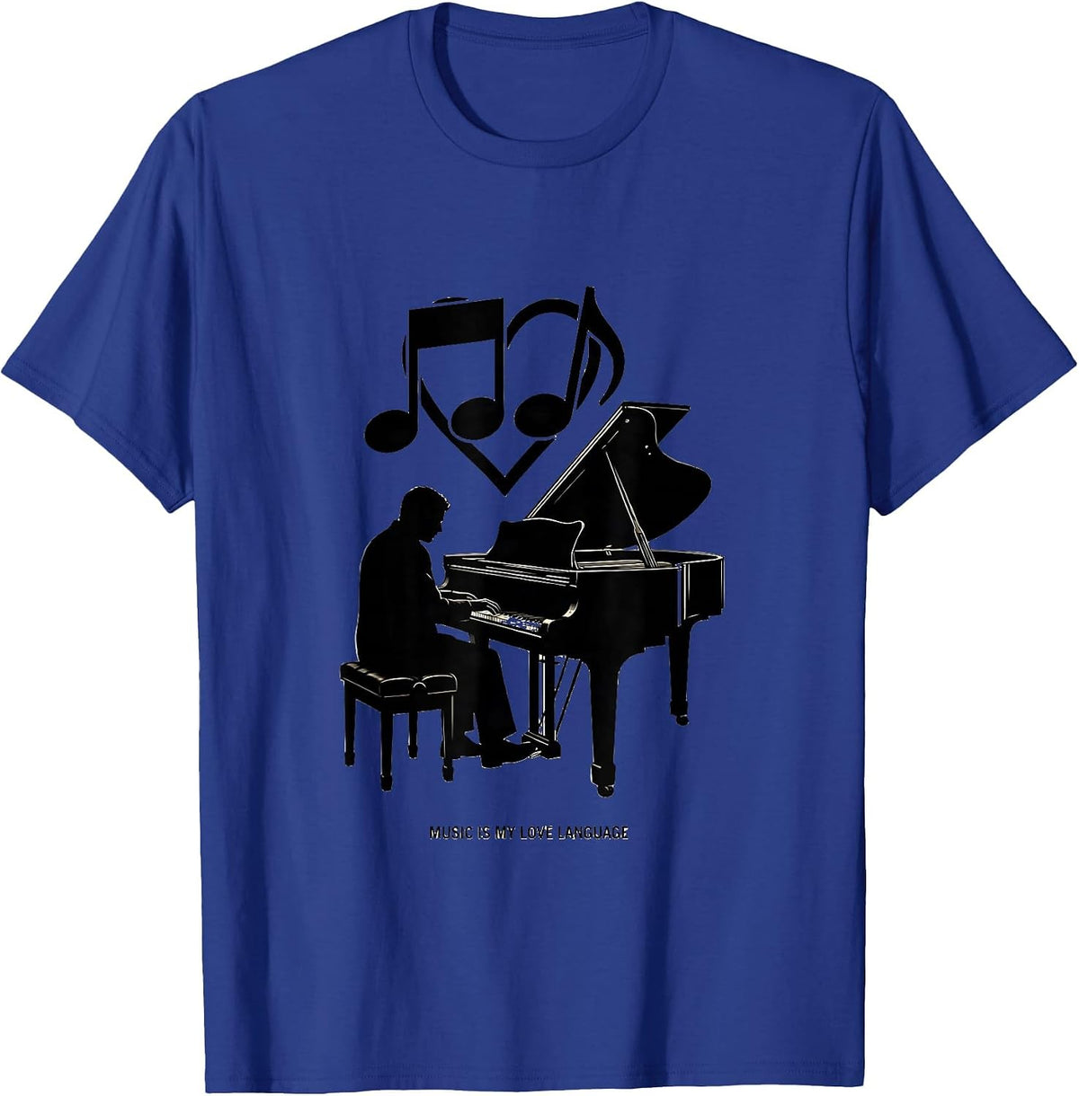 Men's Music Is My Love Language Music Teacher Design T-Shirt - Royal Blue