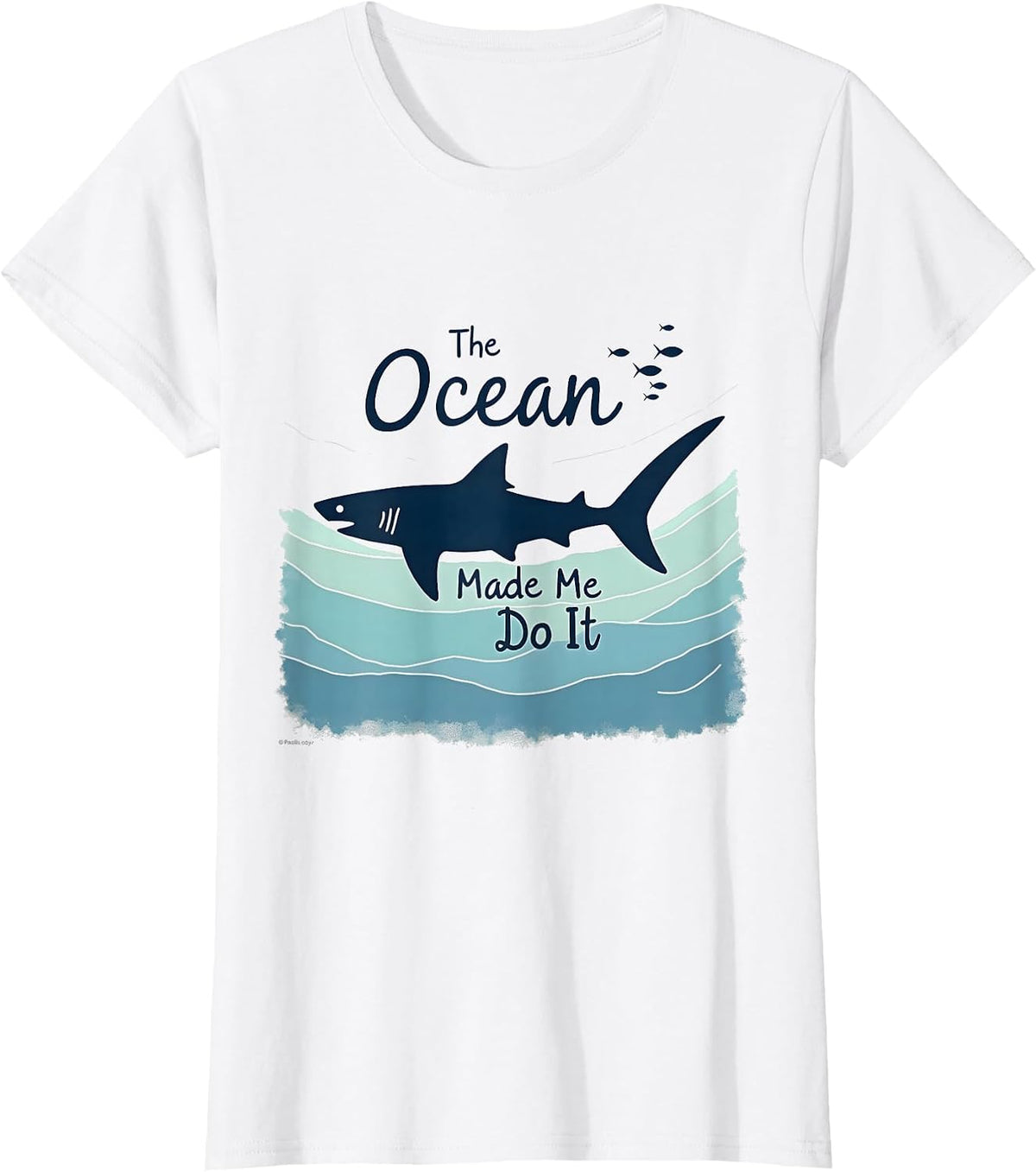 Shark Ocean Lover The Ocean Made Me Do It Gift T-Shirt - White