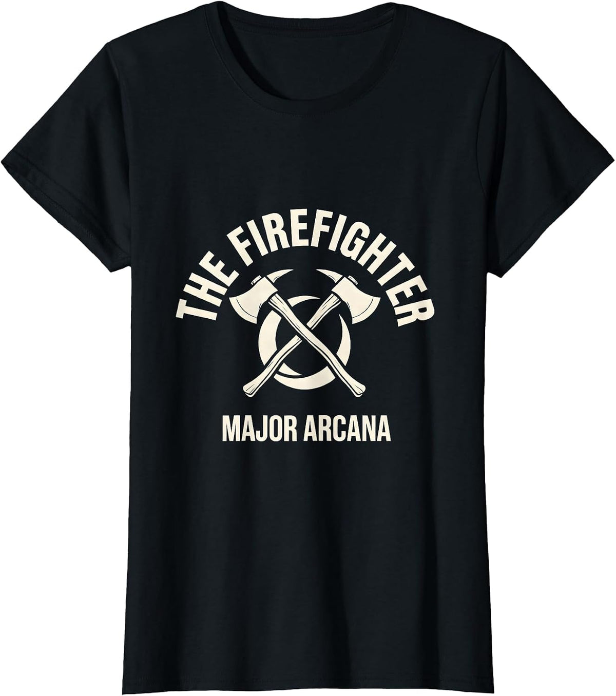 The Firefighter, Major Arcana Gothic Tarot Parody Dark Humor T-Shirt - Black