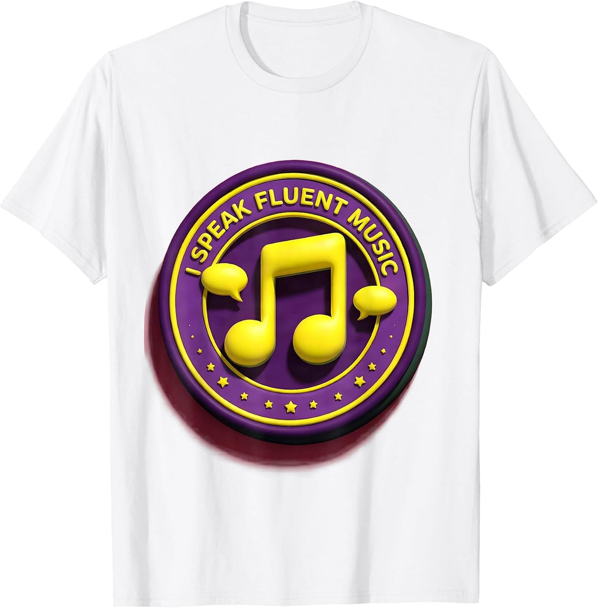 Men's I Speak Fluent Music Teacher Design T-Shirt - White