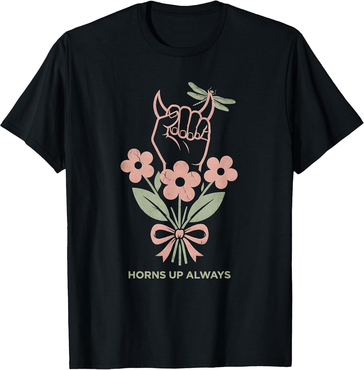 Horns Up Always Metal Band Graphic Design T-Shirt, Men, Black, 3X-Large - As Pictured