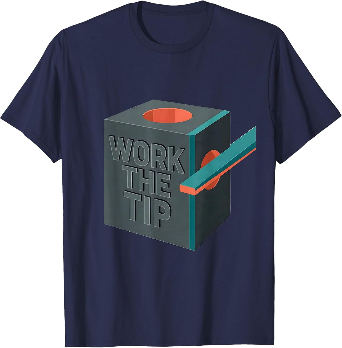 Work The Tip Funny Billiards Player Pool Lover Gift T-Shirt - Navy Blue