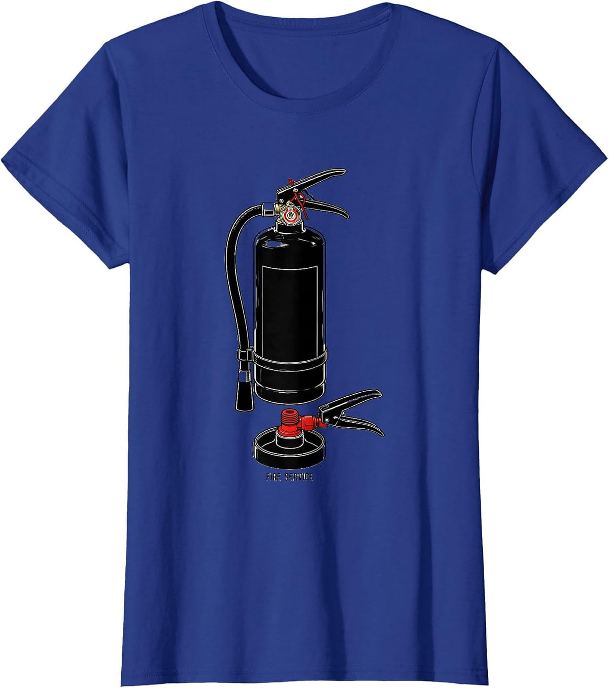 Women's Fire Service Exploded View Technical Firefighter Humor Gift T-Shirt - Royal Blue
