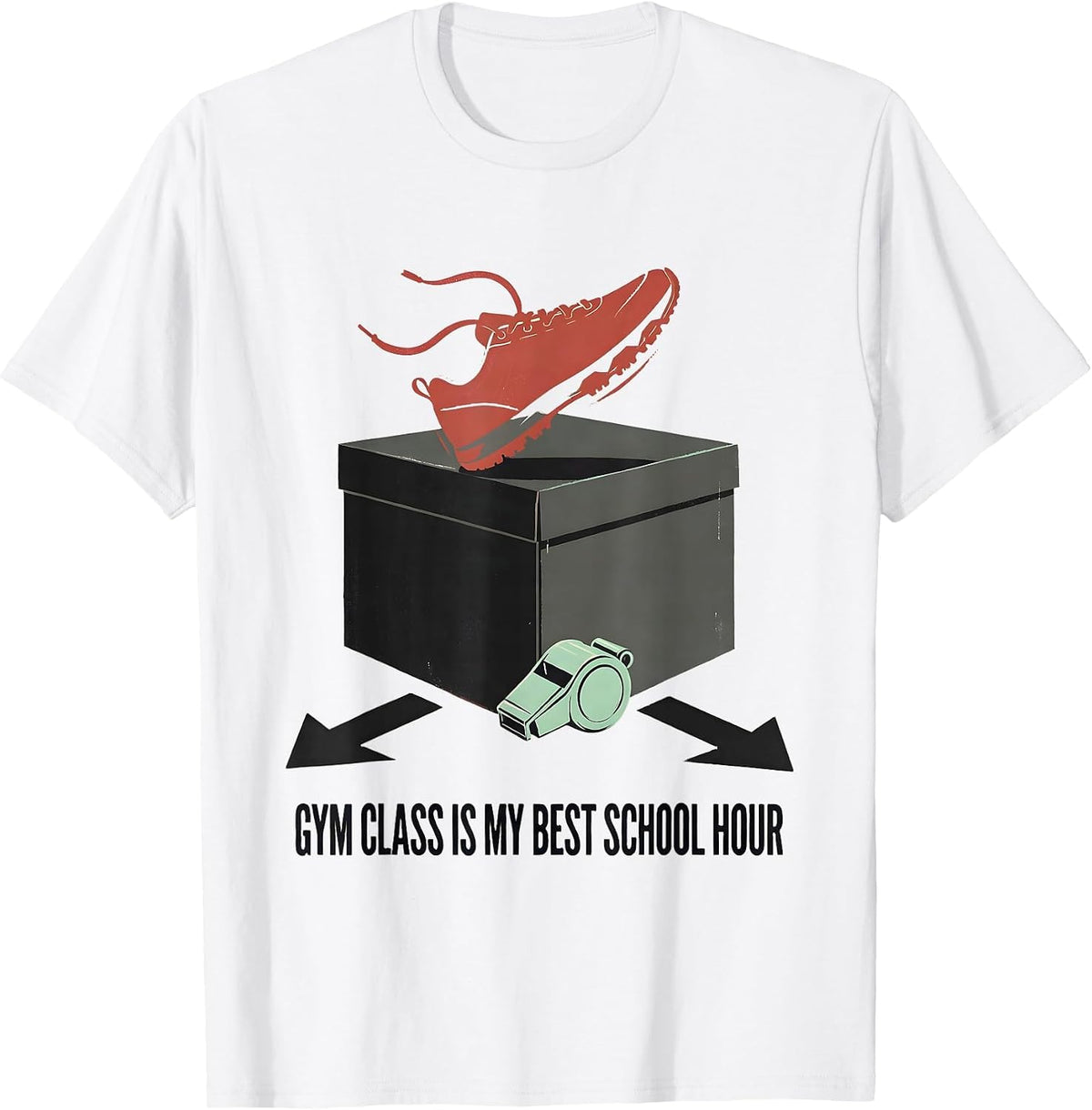 Men's Gym Class Is My Best School Hour Funny PE Teacher Back T-Shirt - White