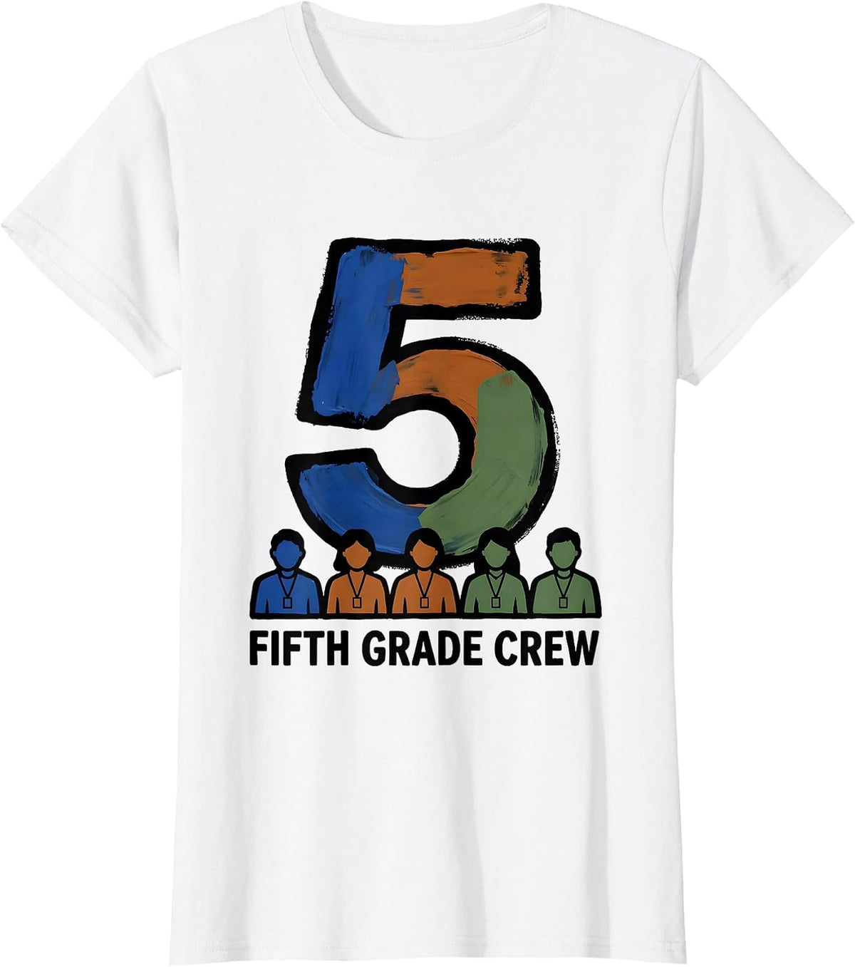Fifth Grade Crew Playful Back to School Teacher Student T-Shirt - White