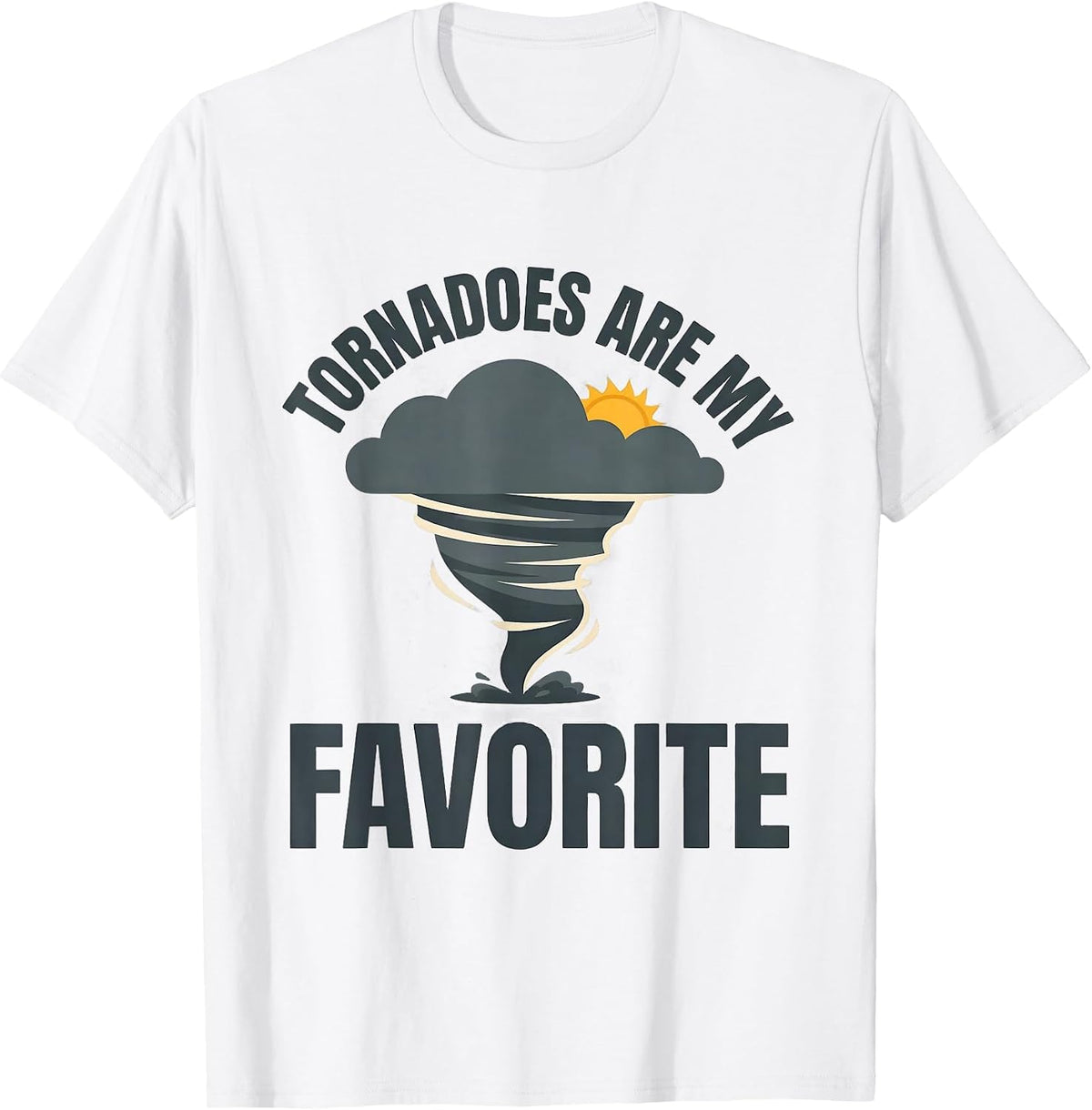 Men's Tornadoes Are My Favorite Flat Vector Storm Chaser T-Shirt - White